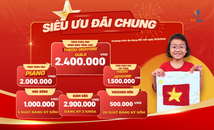 Học tập không giới hạn cùng THedu: Ưu đãi lớn nhất năm, mừng Quốc khánh (2/9)