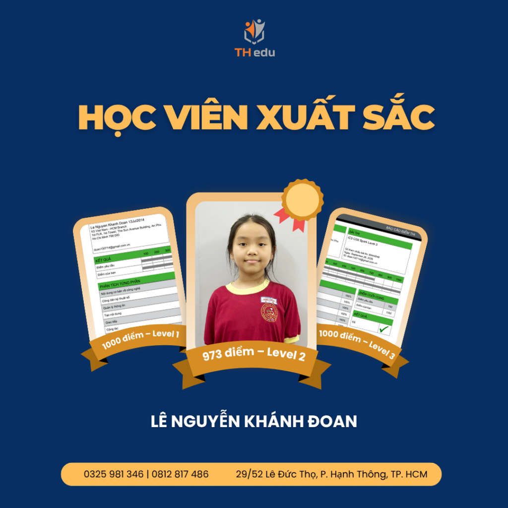 Hàng loạt học viên THedu dành điểm số IC3 ấn tượng năm 2025